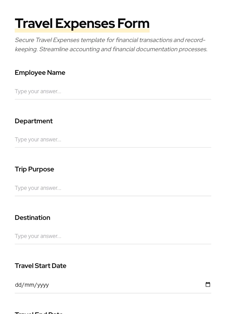Travel Expenses preview