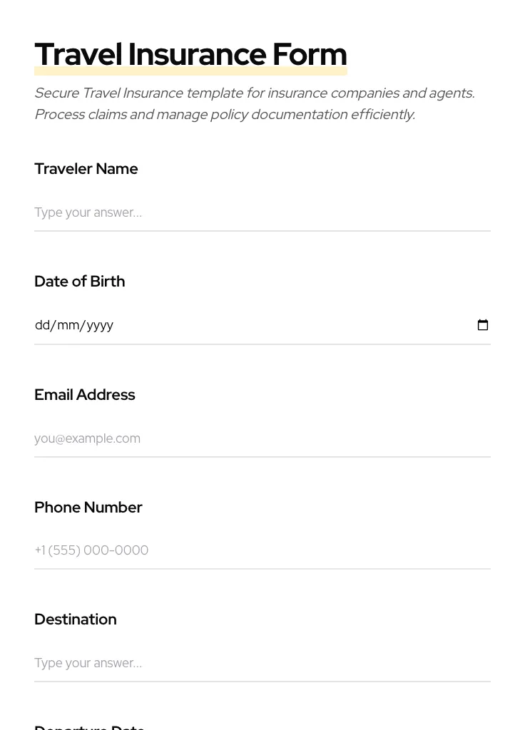 Travel Insurance preview