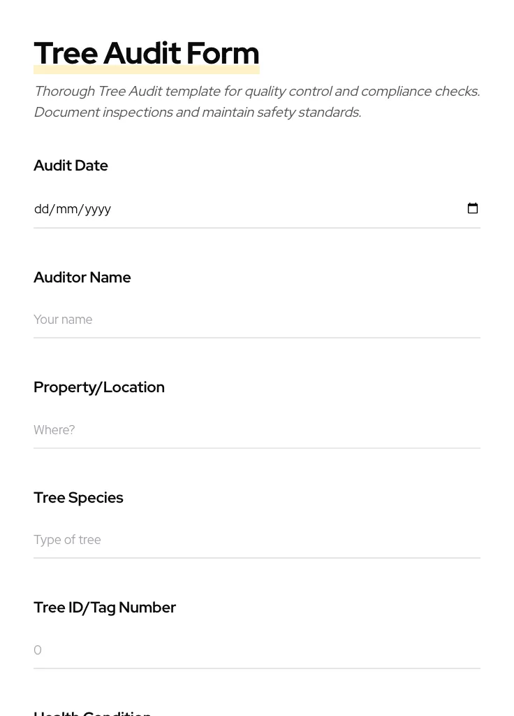 Tree Audit preview