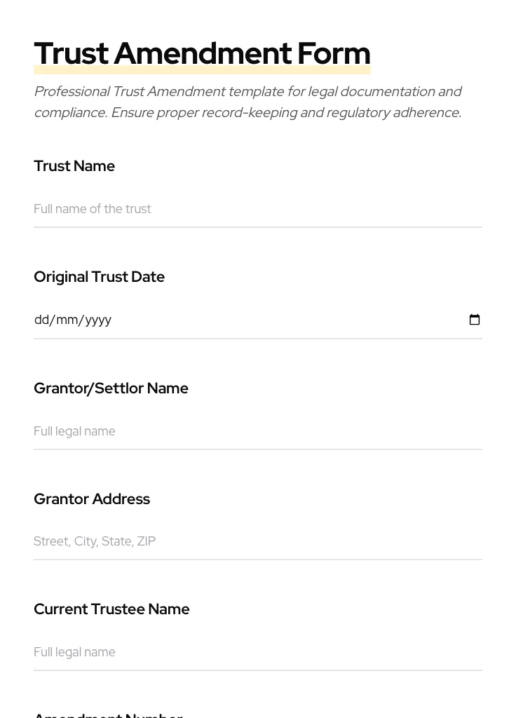 Trust Amendment preview
