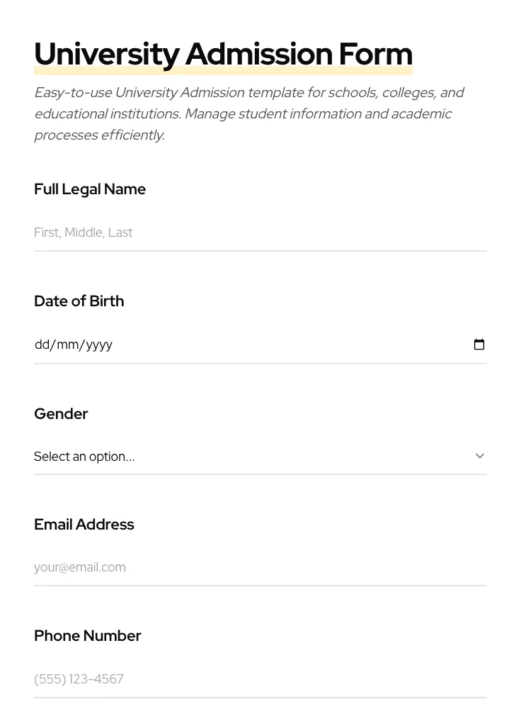 University Admission preview