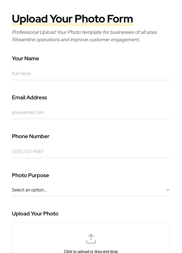 Upload Your Photo preview