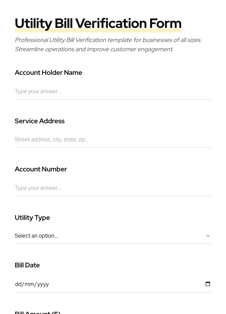 Utility Bill Verification preview