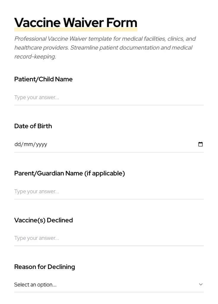 Vaccine Waiver preview