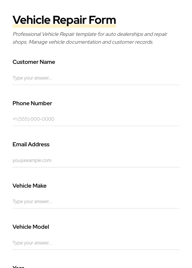 Vehicle Repair preview