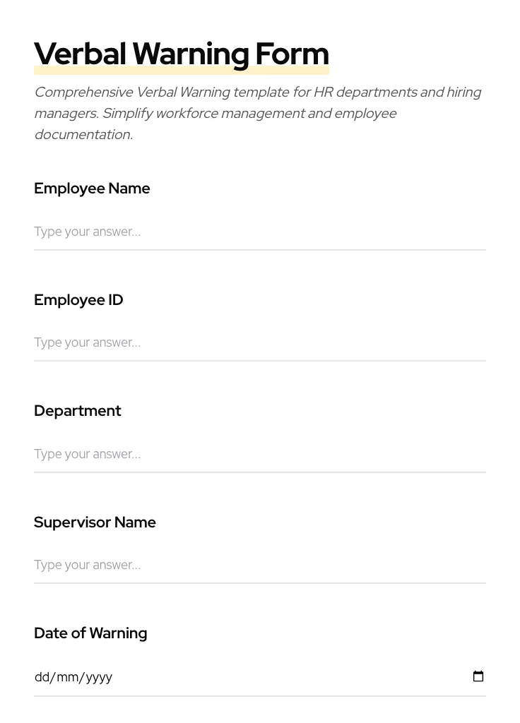 Verbal Warning preview