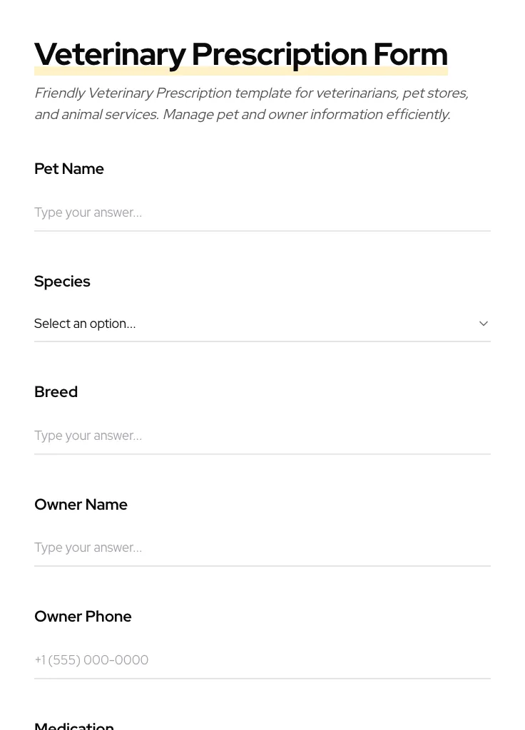 Veterinary Prescription preview