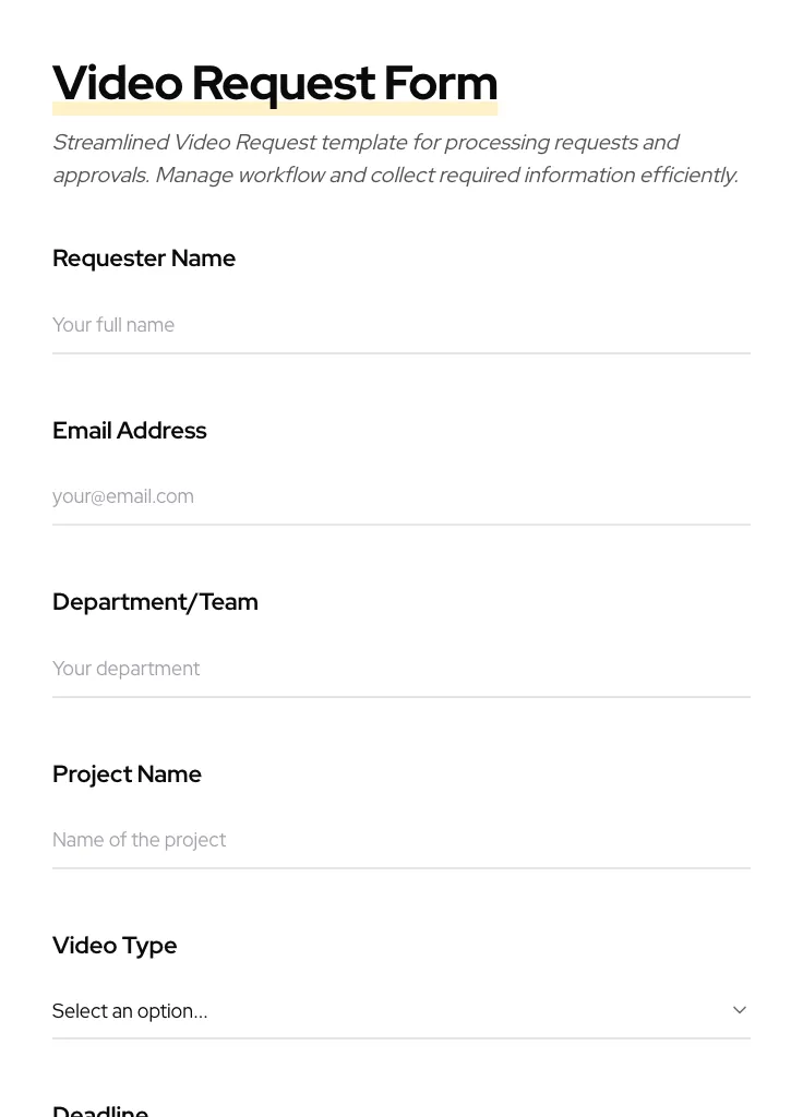 Video Request preview