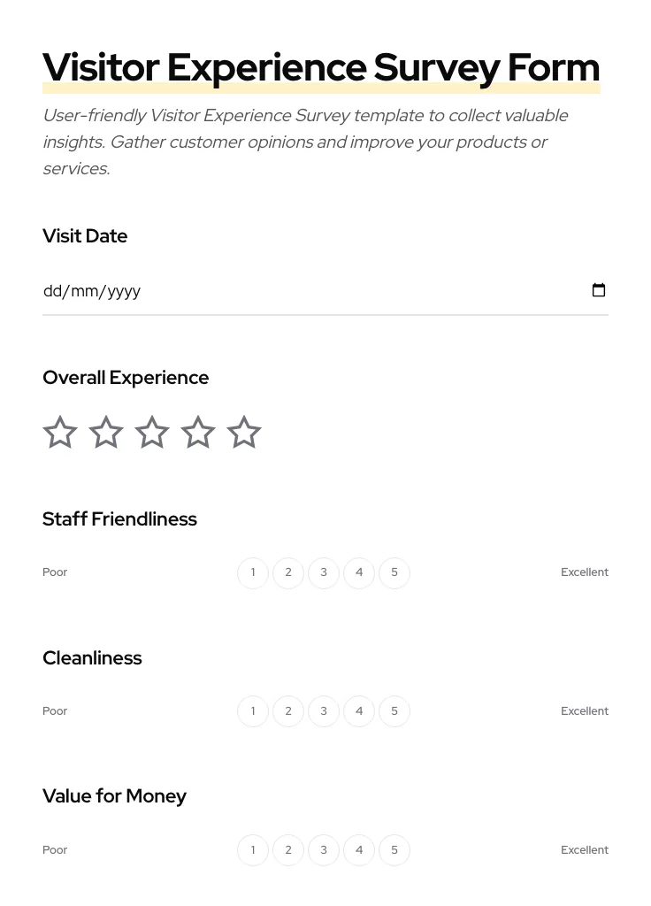 Visitor Experience Survey preview