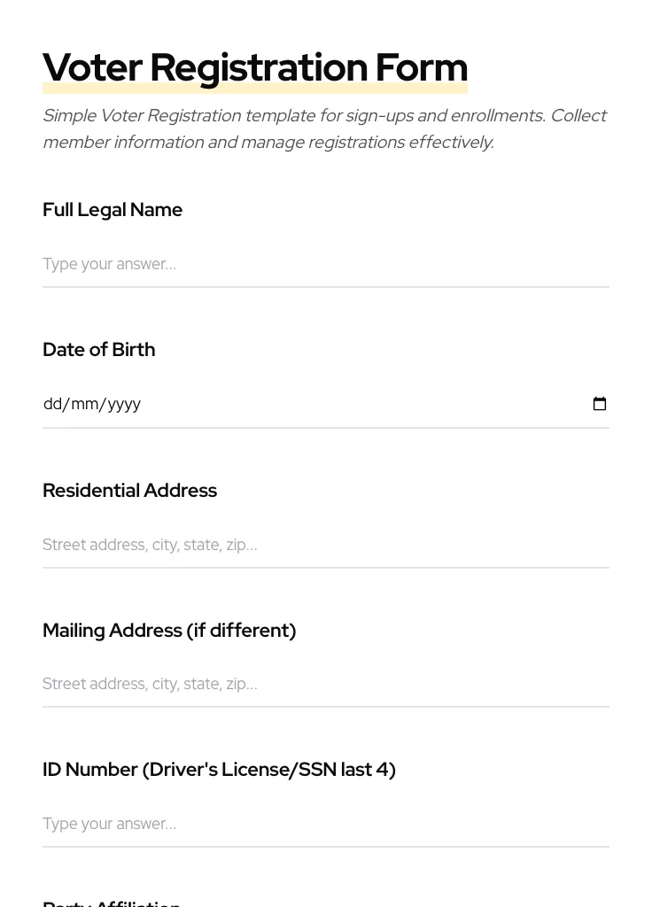 Voter Registration preview