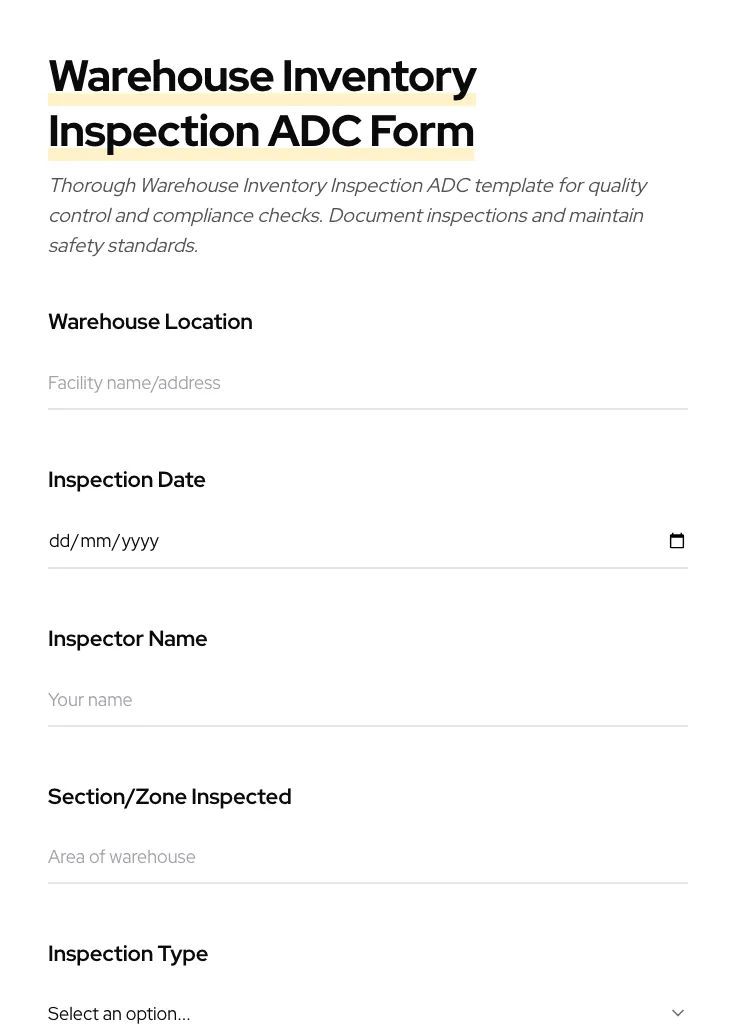 Warehouse Inventory Inspection ADC preview