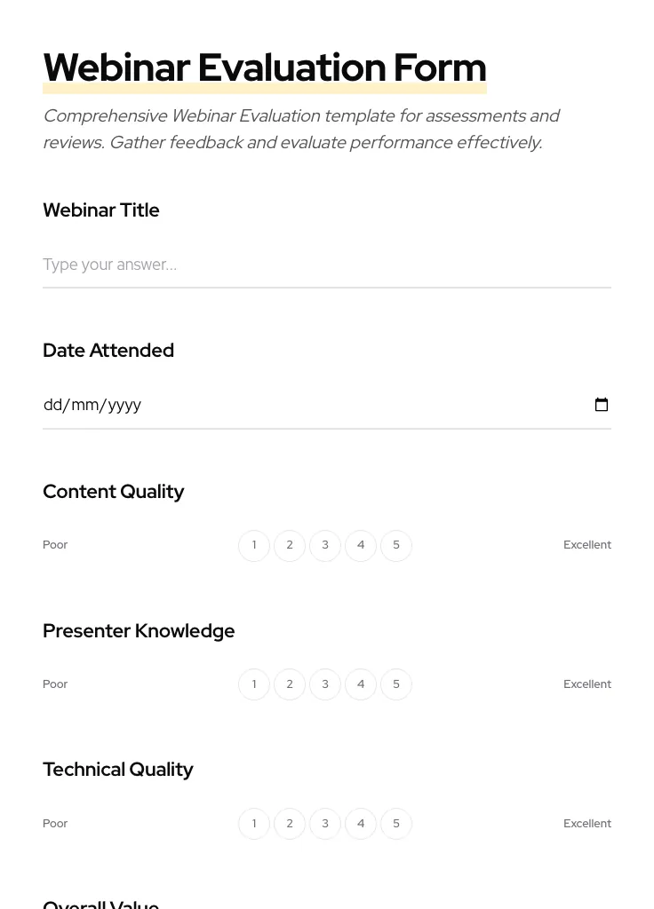 Webinar Evaluation preview