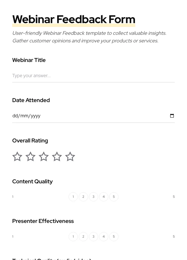 Webinar Feedback preview