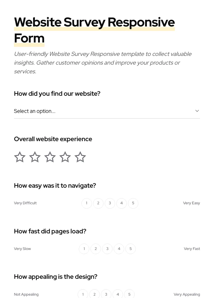 Website Survey Responsive preview