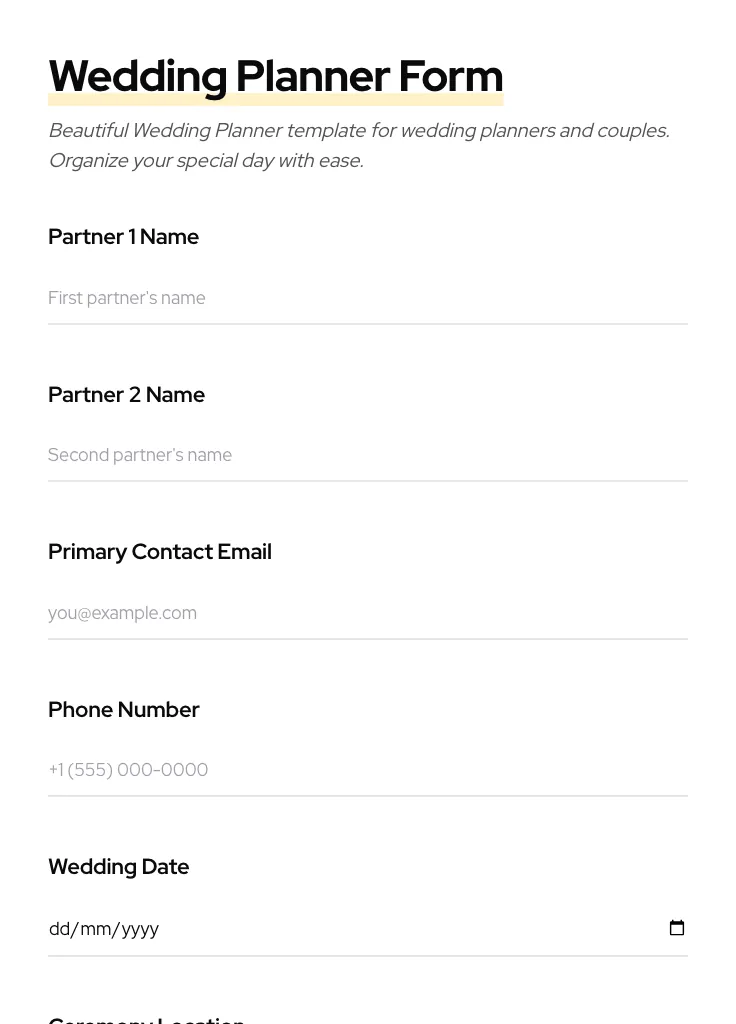 Wedding Planner preview