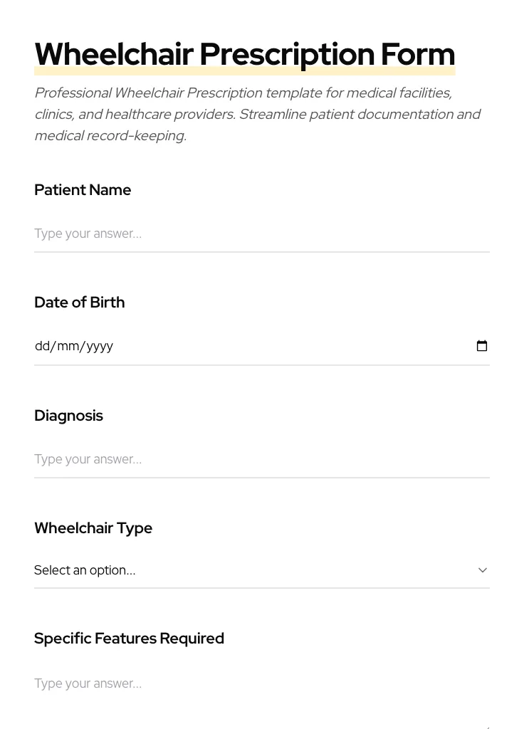 Wheelchair Prescription preview