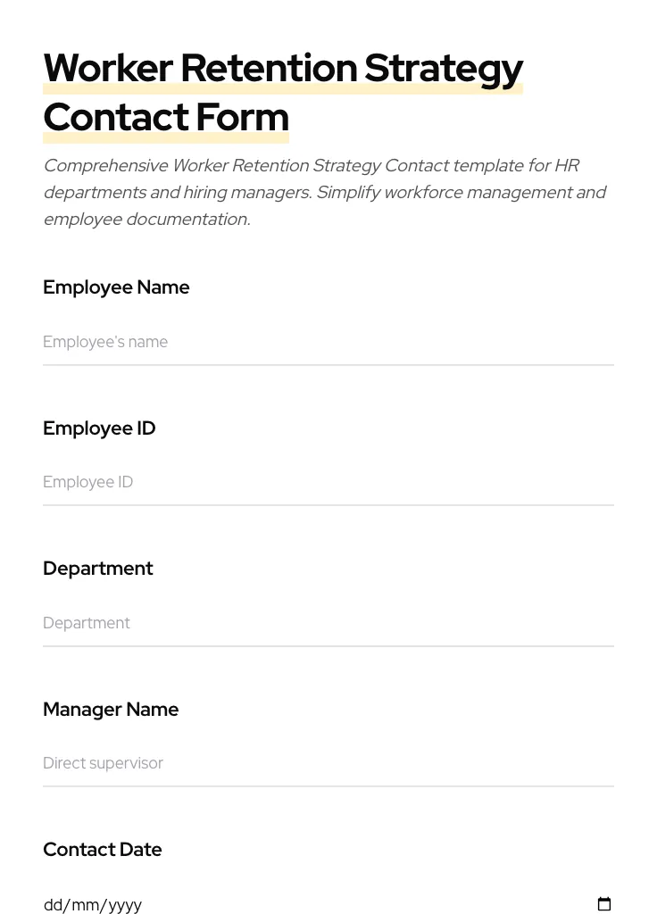 Worker Retention Strategy Contact preview