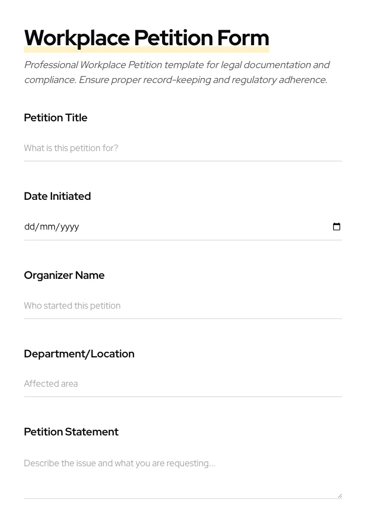 Workplace Petition preview