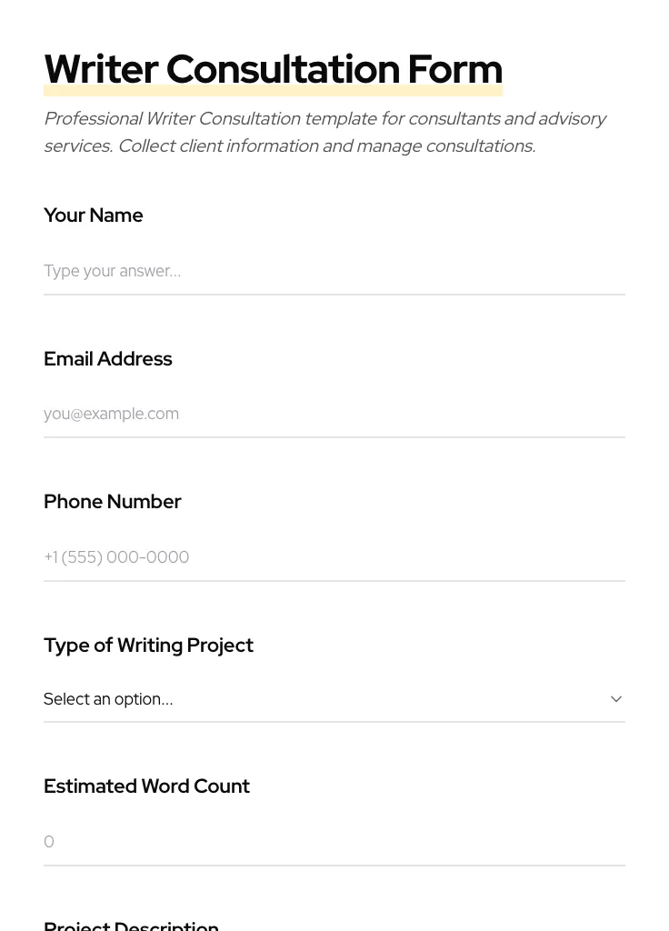 Writer Consultation preview